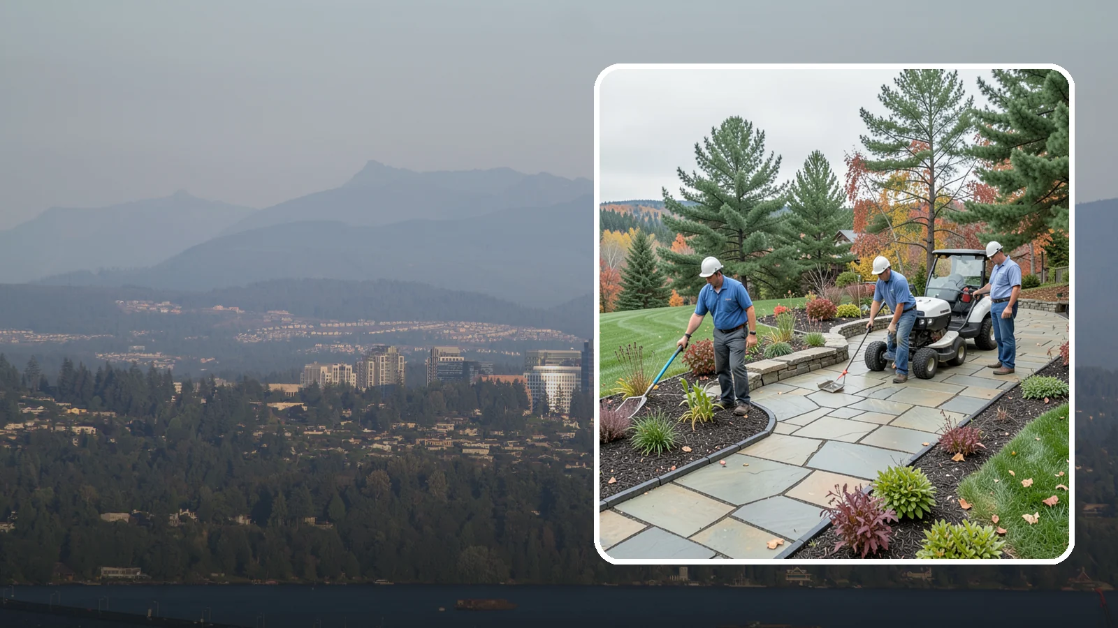 Flagstone Installation in Medina, King County, WA - Irregular flagstone laid in flowing, natural patterns for rustic PNW garden paths, patios, and stepping-stone walkways.