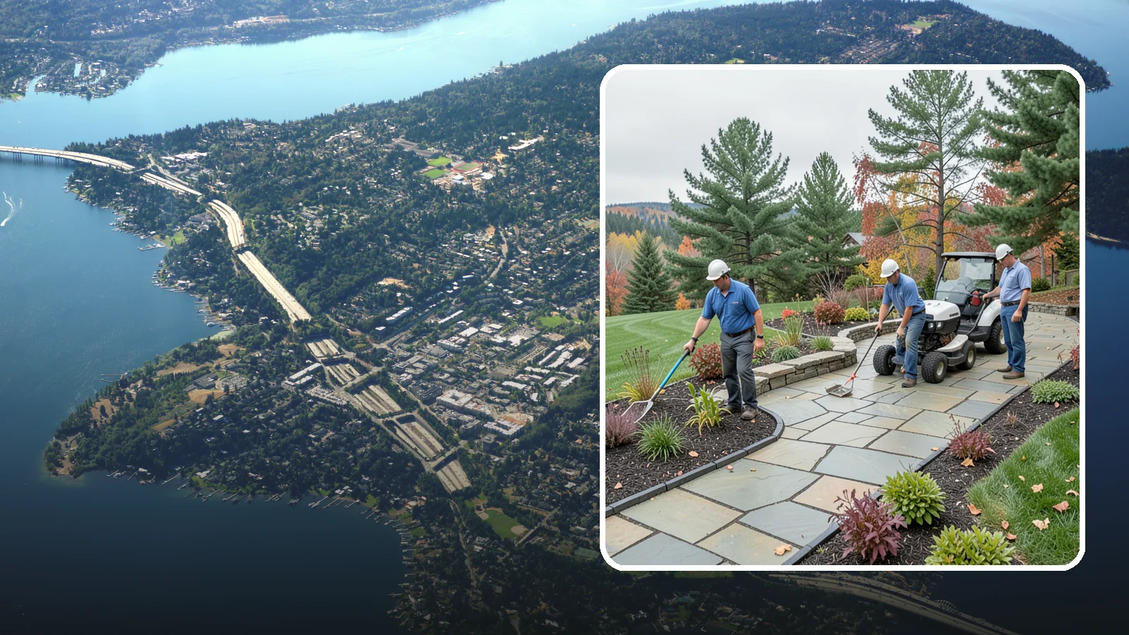 Flagstone Installation in Mercer Island, King County, WA - Irregular flagstone laid in flowing, natural patterns for rustic PNW garden paths, patios, and stepping-stone walkways.