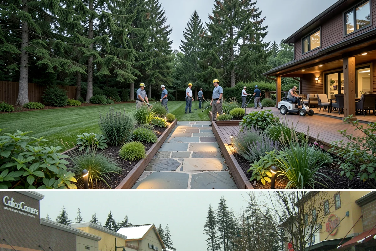 Flagstone Installation in Mill Creek, Snohomish County, WA - Best installed spring through fall when dry-set joints can settle, though sheltered paths can be built during drier winter breaks.