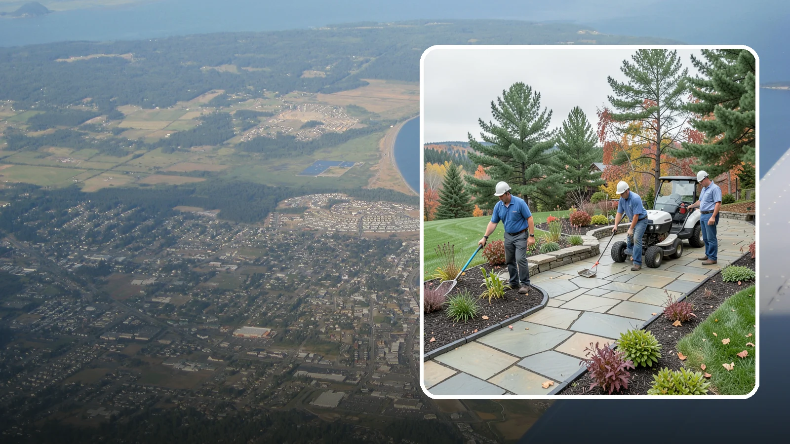 Flagstone Installation in Oak Harbor, Island County, WA - Irregular flagstone laid in flowing, natural patterns for rustic PNW garden paths, patios, and stepping-stone walkways.