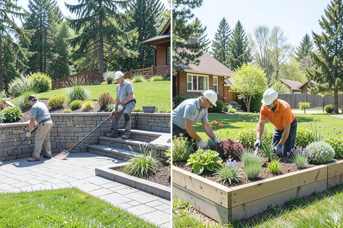 Flagstone Installation in Redmond, King County, WA - Plan the layout and confirm drainage direction