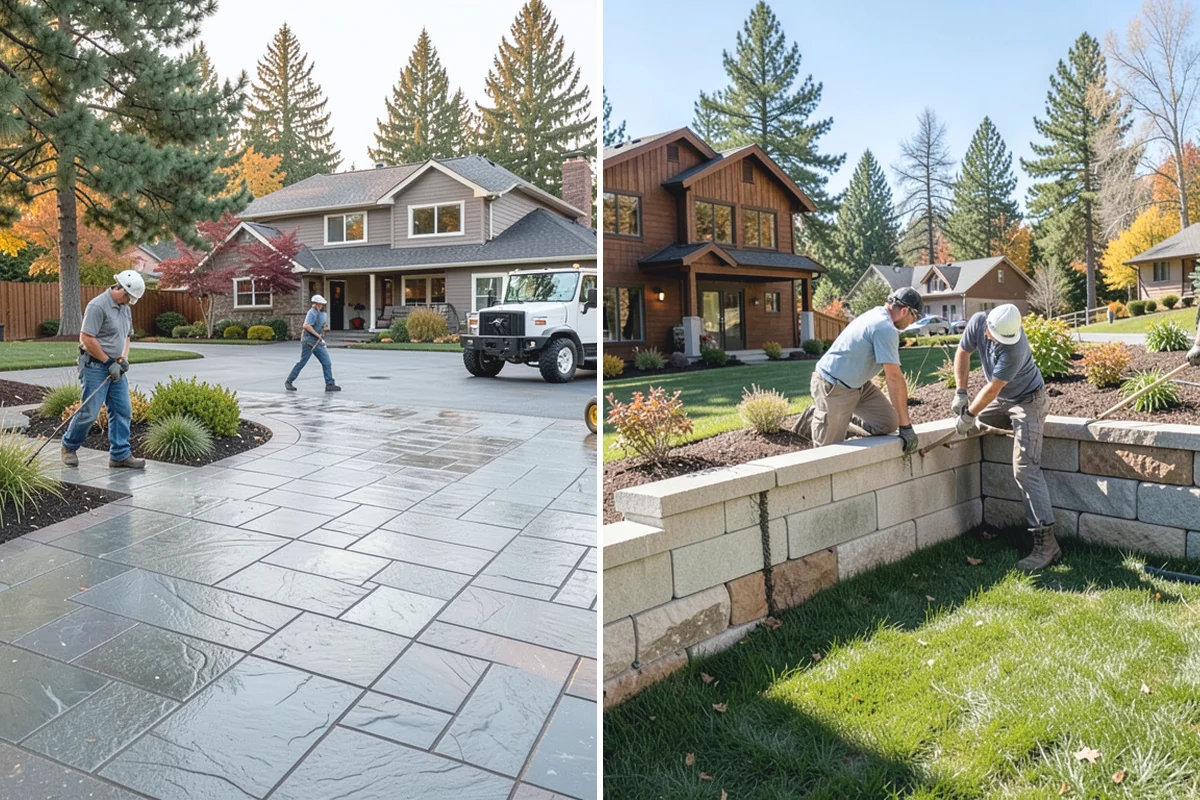 Flagstone Installation in Renton, King County, WA - Plan the layout and confirm drainage direction