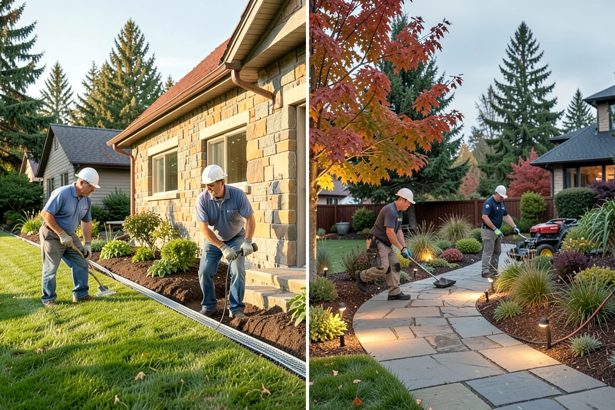 Flagstone Installation in SeaTac, King County, WA - Plan the layout and confirm drainage direction