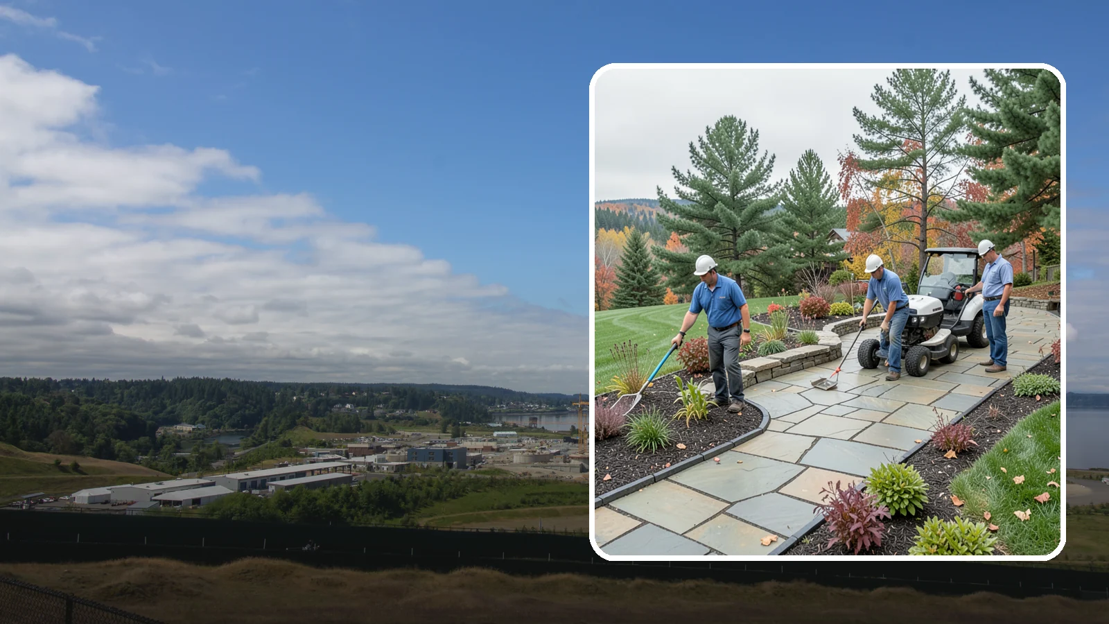 Flagstone Installation in University Place, Pierce County, WA - Irregular flagstone laid in flowing, natural patterns for rustic PNW garden paths, patios, and stepping-stone walkways.