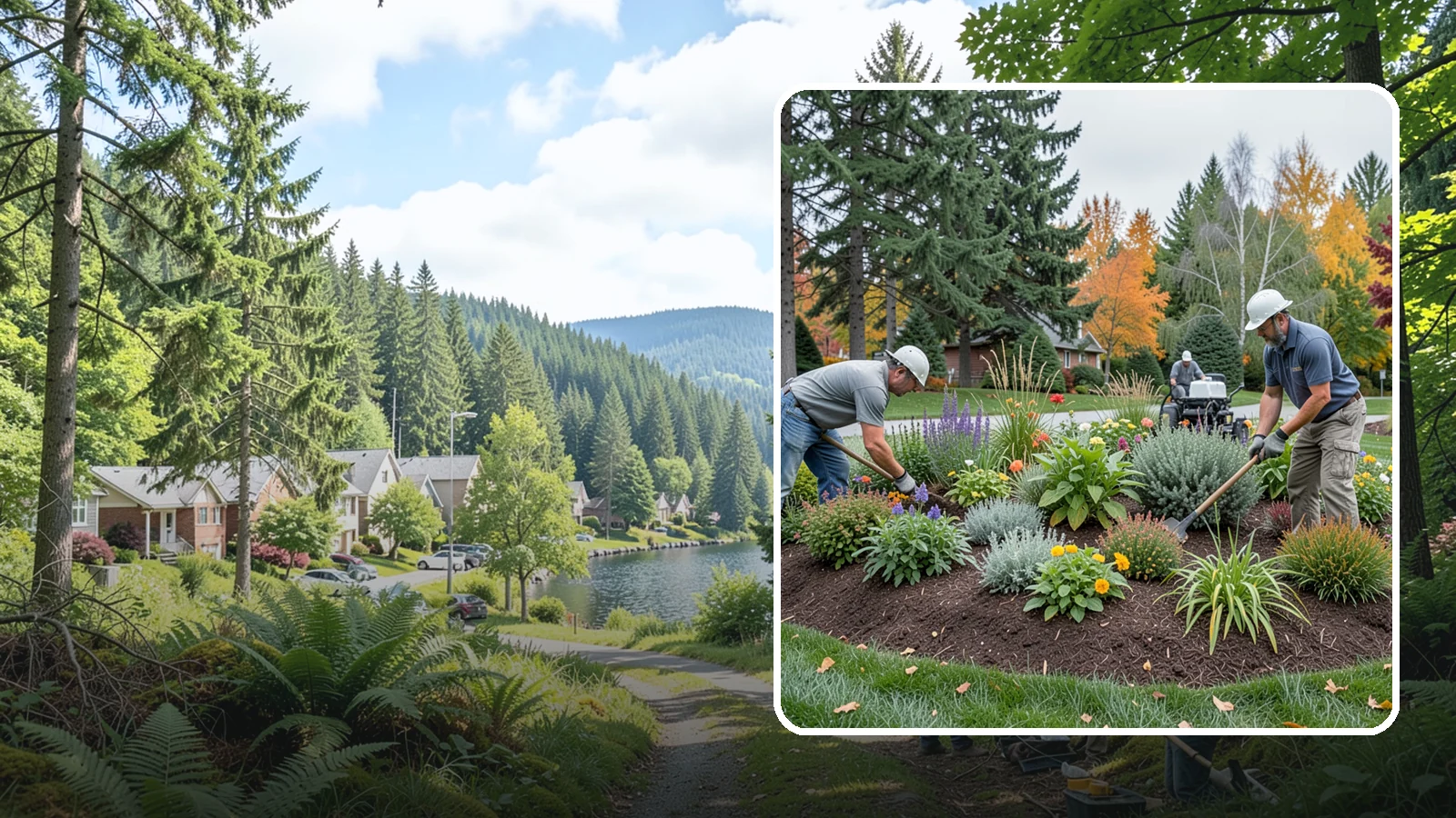 Flower Bed Design in Lake Forest Park, King County, WA - Thoughtfully designed flower beds with color, texture, and bloom timing planned for year-round interest.