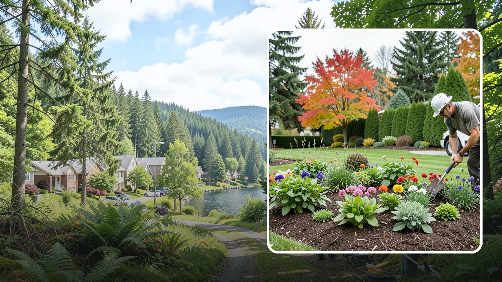 Flower Planting in Lake Forest Park, King County, WA - We design and install vibrant flower beds that bloom beautifully through the Northwest growing season.