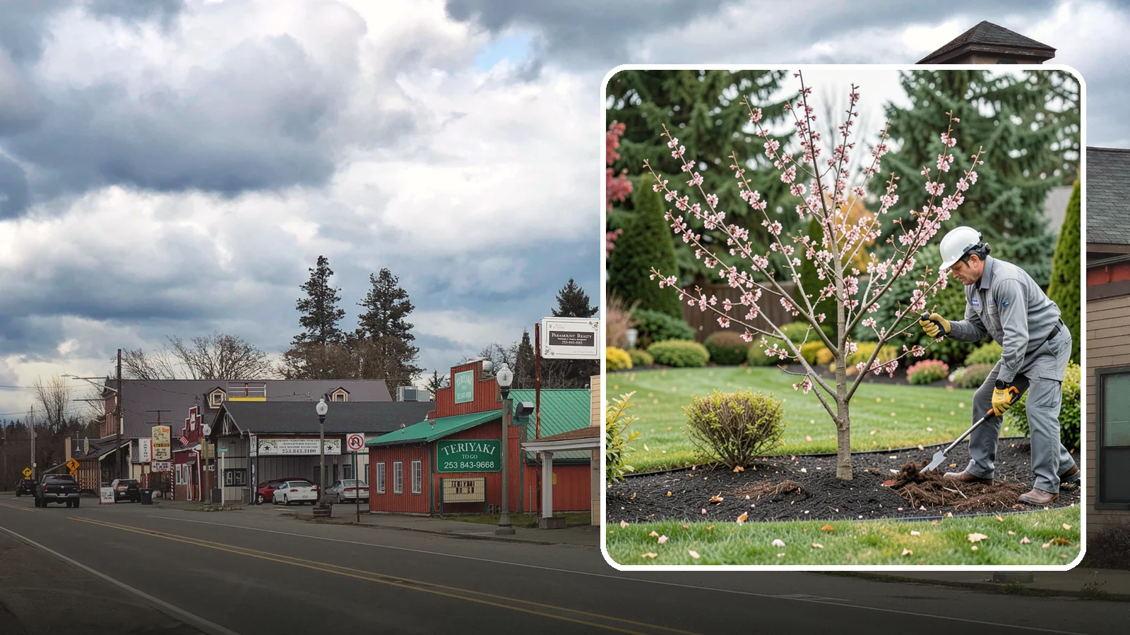 Flowering Cherry Pruning in Roy, Pierce County, WA - Gentle pruning for ornamental flowering cherries that protects the spring show and tree health.
