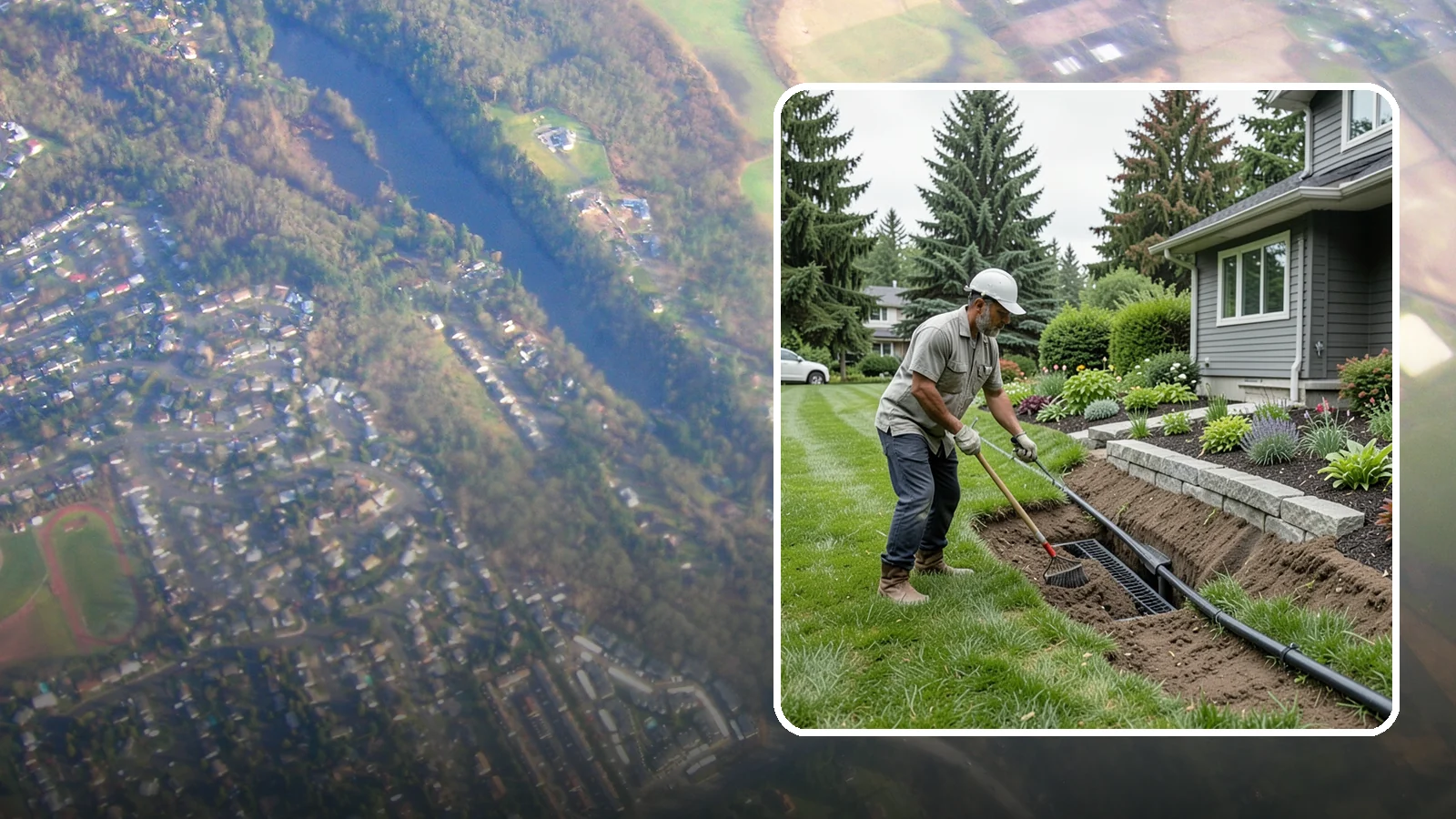 Footing Drain Installation in Algona, King County, WA - We install perimeter footing drains around your foundation to collect subsurface water and keep it away from basement and...