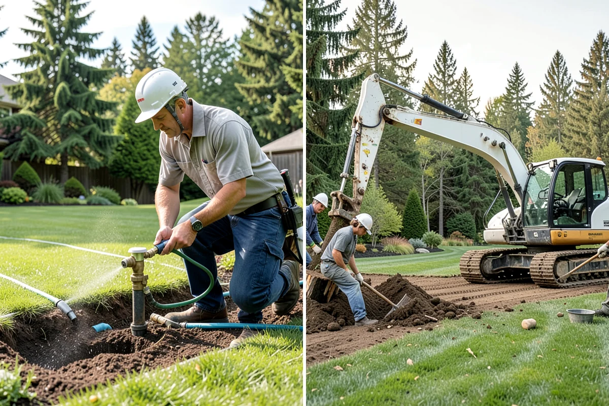 Footing Drain Installation in Clyde Hill, King County, WA - Excavate along the foundation down to the footing level