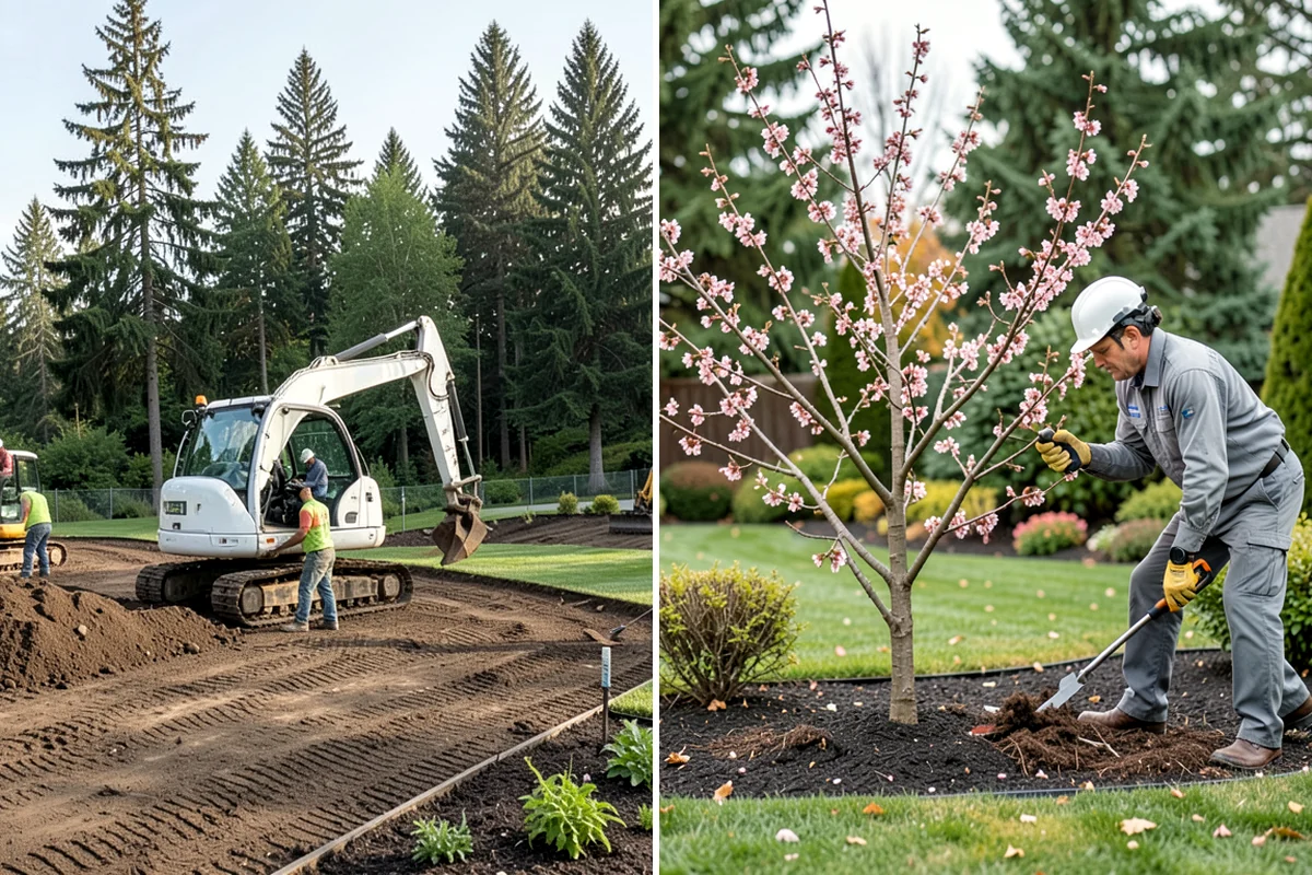 Footing Drain Installation in Concrete, Skagit County, WA - Excavate along the foundation down to the footing level