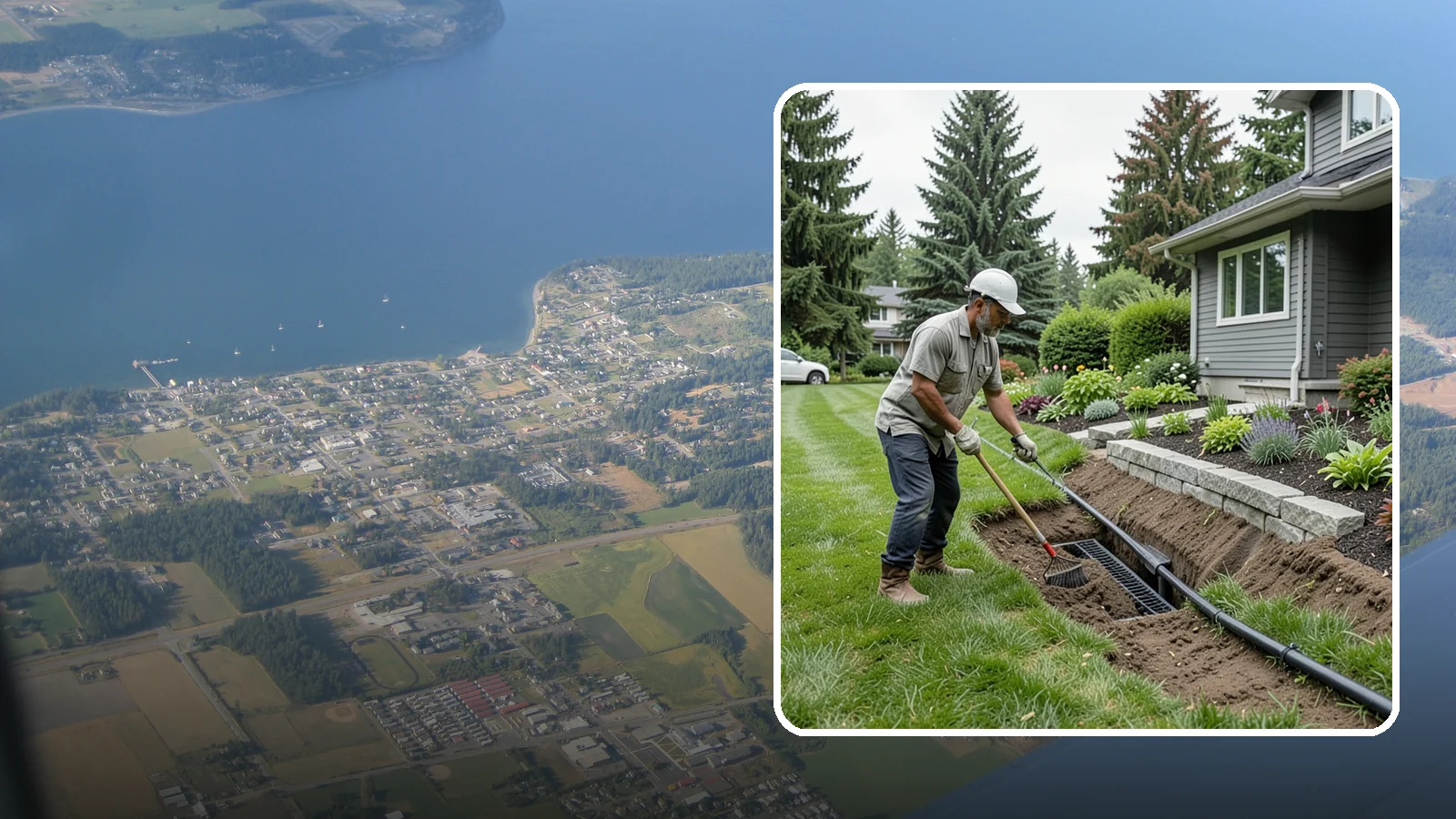 Footing Drain Installation in Coupeville, Island County, WA - We install perimeter footing drains around your foundation to collect subsurface water and keep it away from basement and...