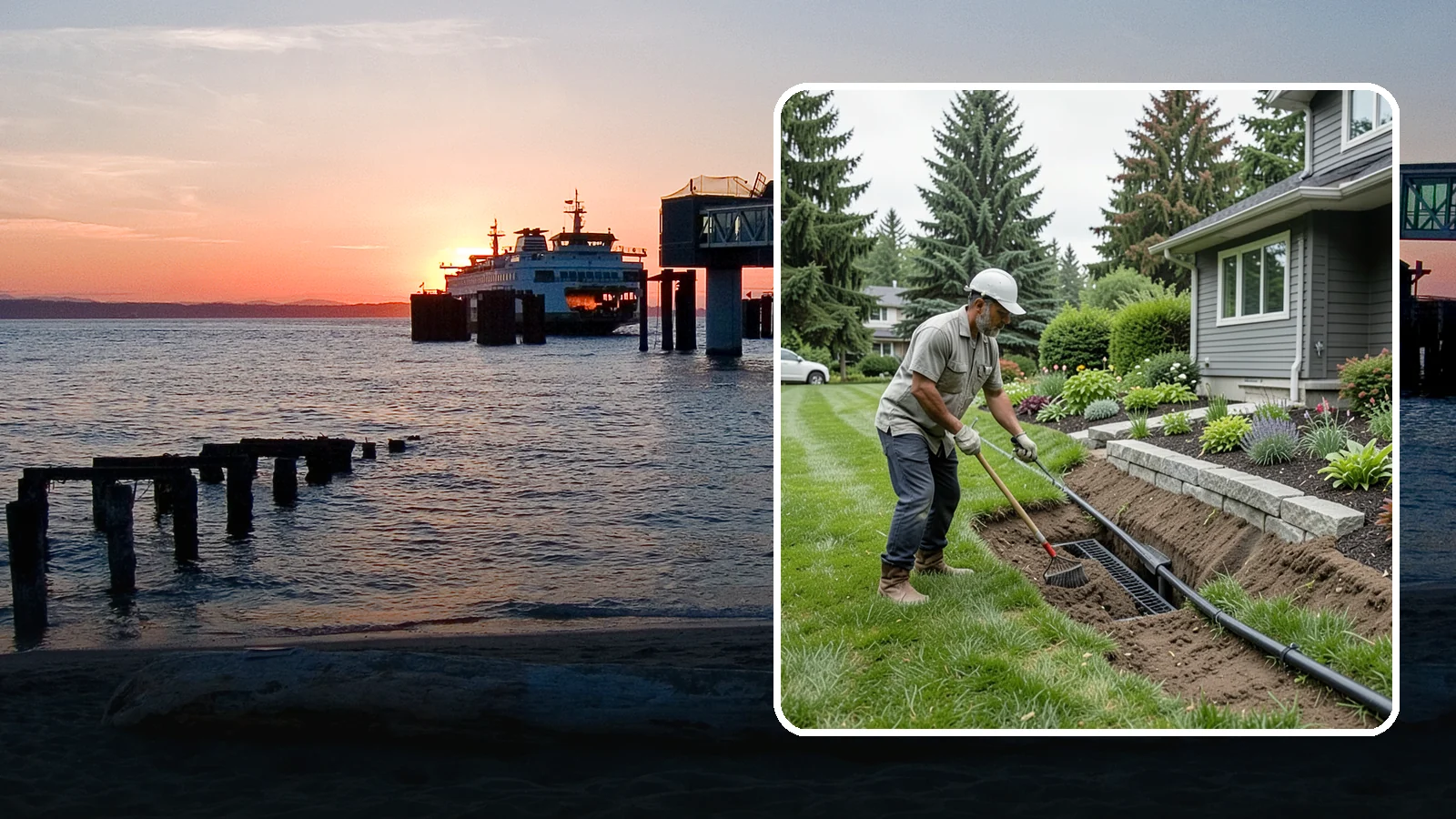 Footing Drain Installation in Edmonds, Snohomish County, WA - We install perimeter footing drains around your foundation to collect subsurface water and keep it away from basement and...