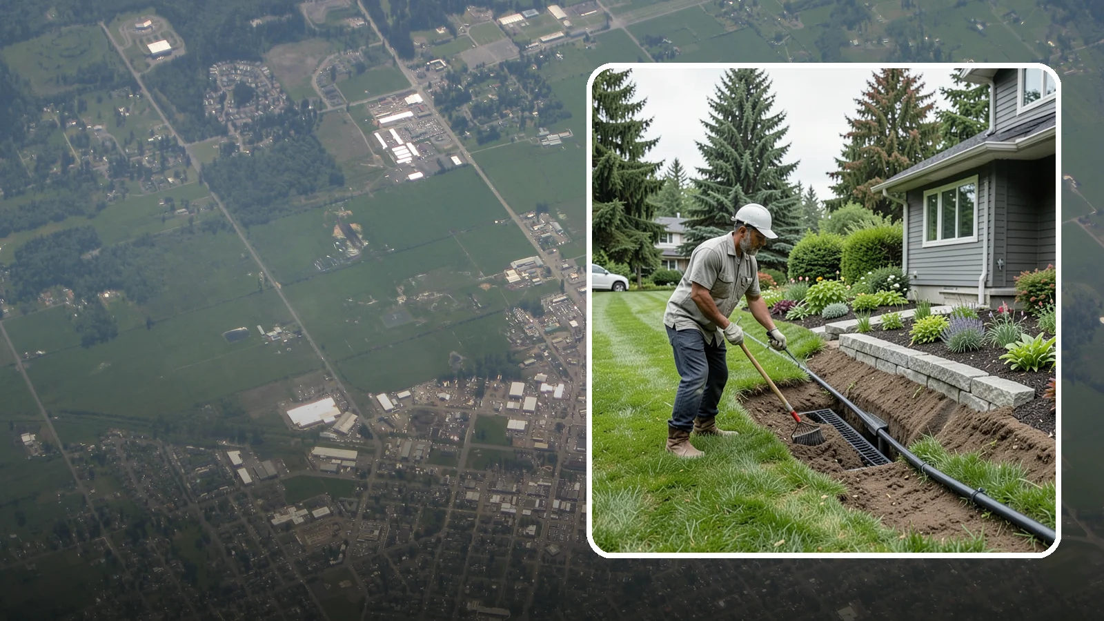 Footing Drain Installation in Enumclaw, King County, WA - We install perimeter footing drains around your foundation to collect subsurface water and keep it away from basement and...