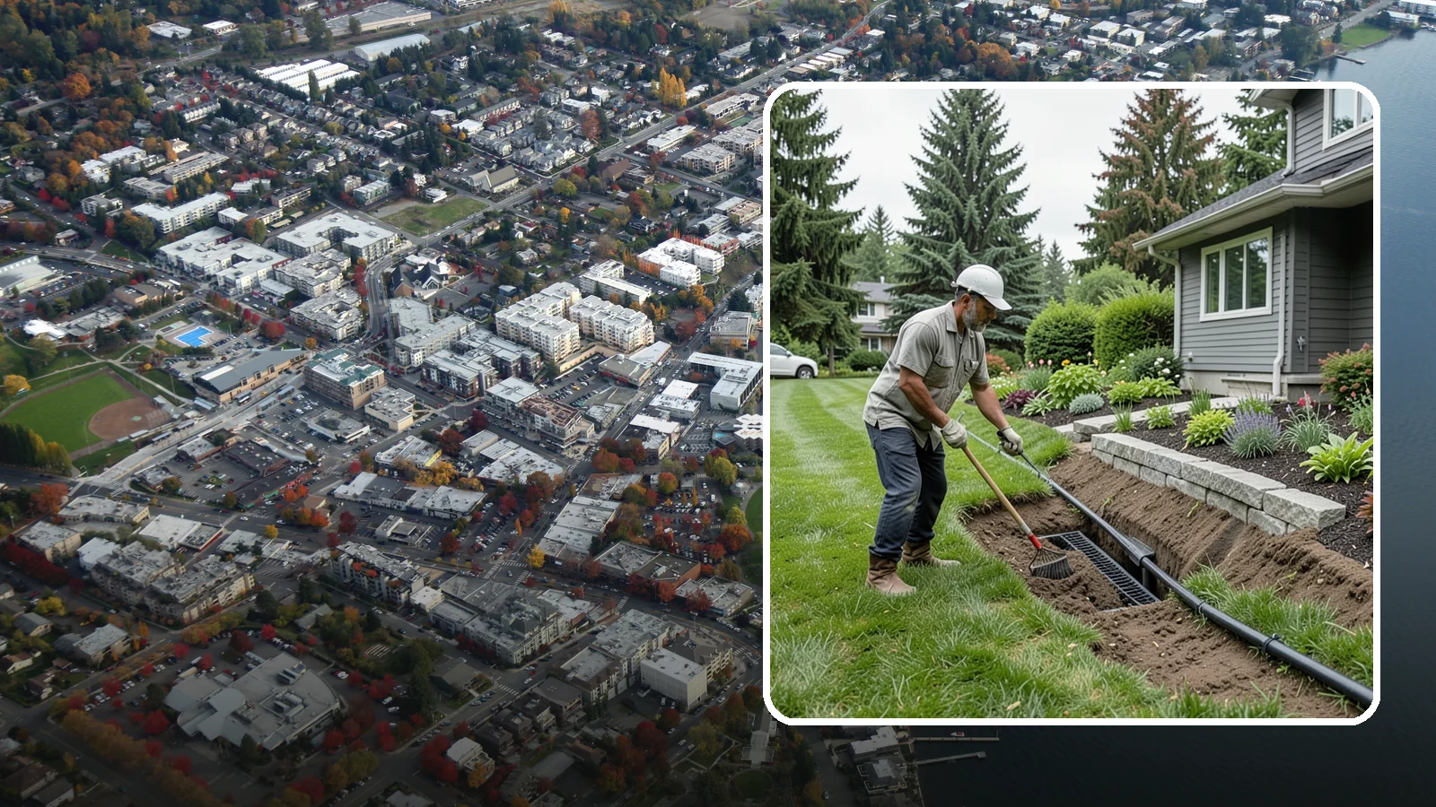 Footing Drain Installation in Kirkland, King County, WA - We install perimeter footing drains around your foundation to collect subsurface water and keep it away from basement and...