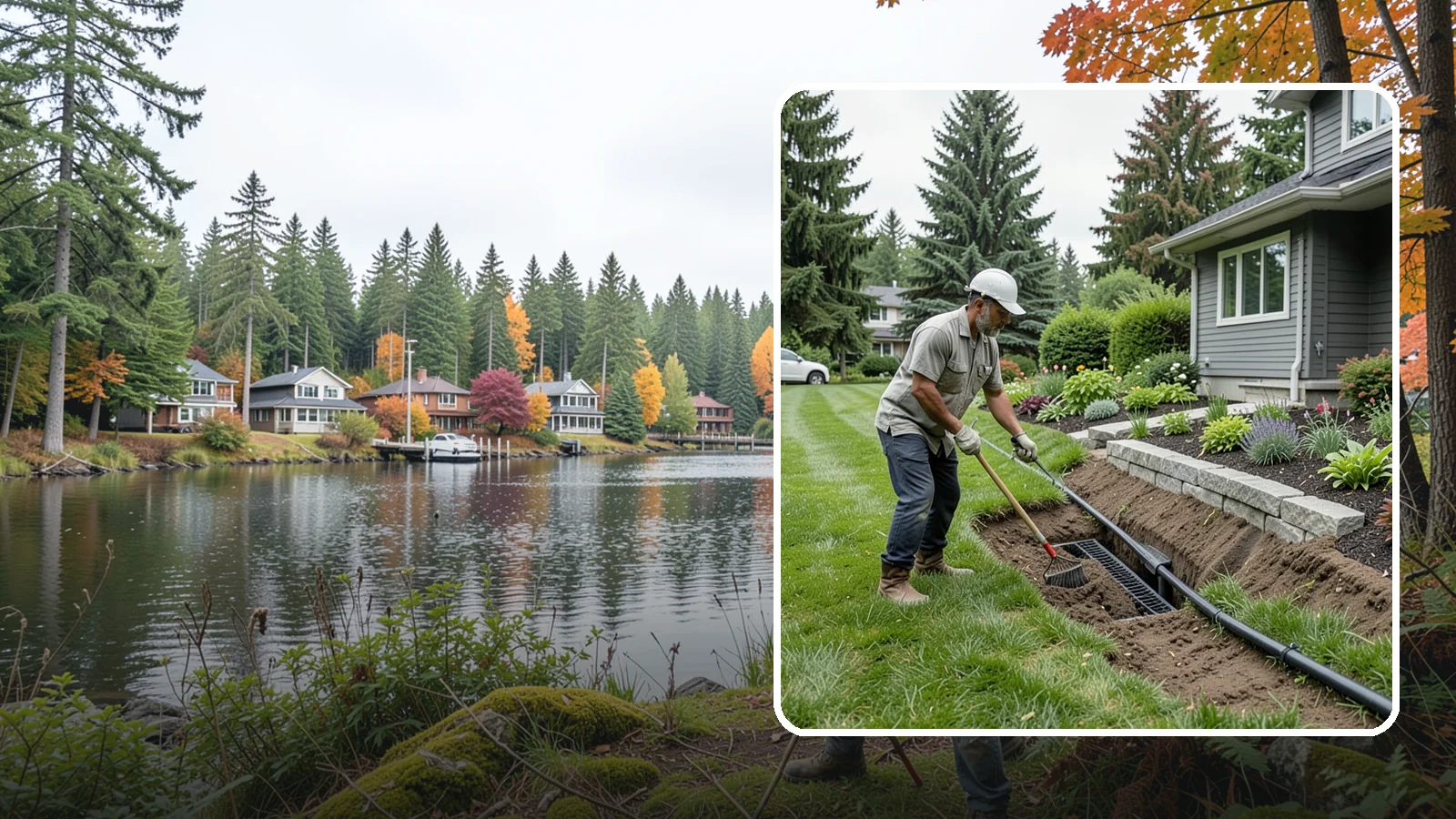 Footing Drain Installation in La Conner, Skagit County, WA - We install perimeter footing drains around your foundation to collect subsurface water and keep it away from basement and...