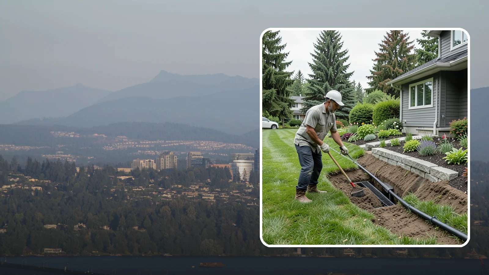 Footing Drain Installation in Medina, King County, WA - We install perimeter footing drains around your foundation to collect subsurface water and keep it away from basement and...