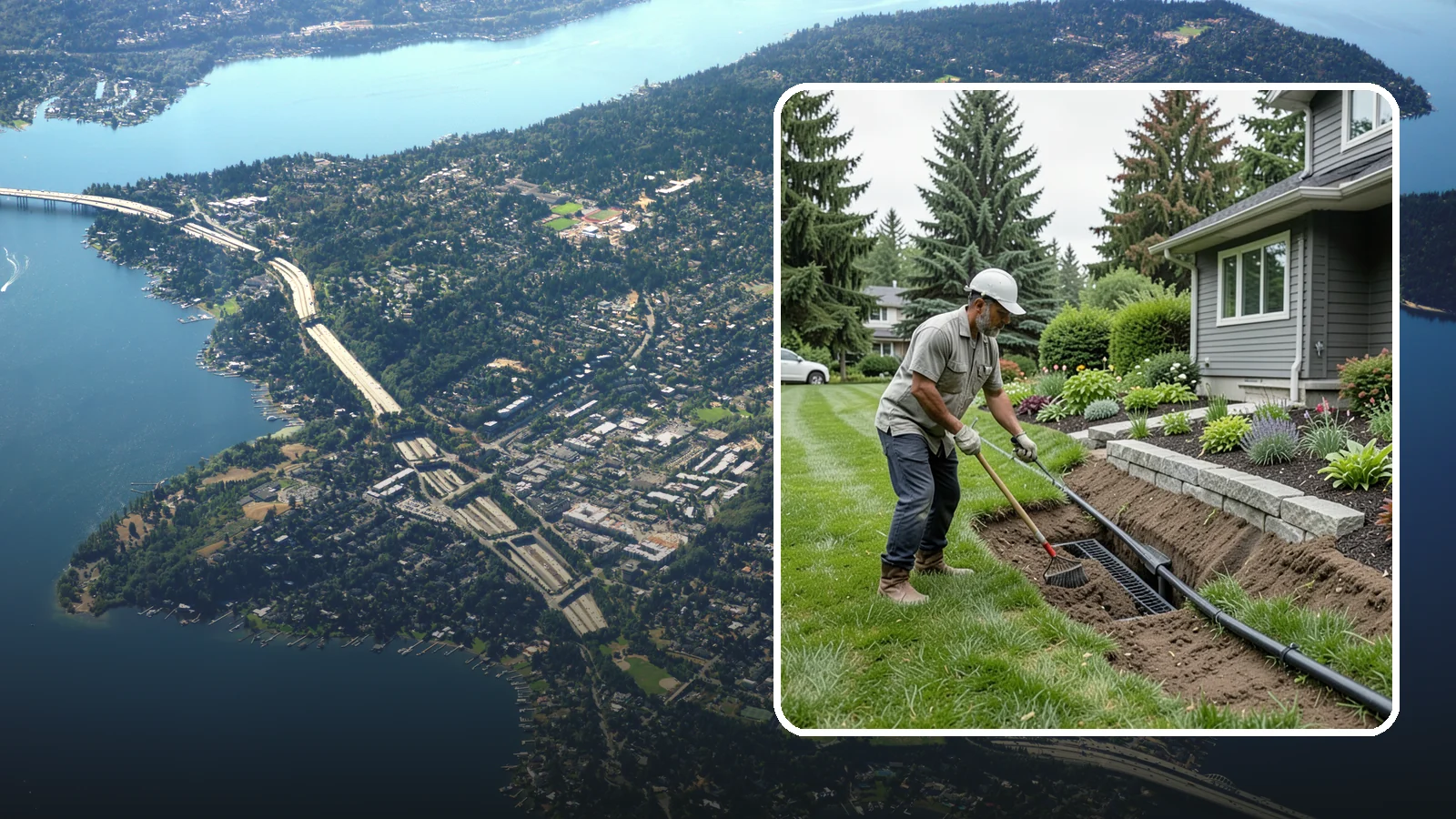 Footing Drain Installation in Mercer Island, King County, WA - We install perimeter footing drains around your foundation to collect subsurface water and keep it away from basement and...