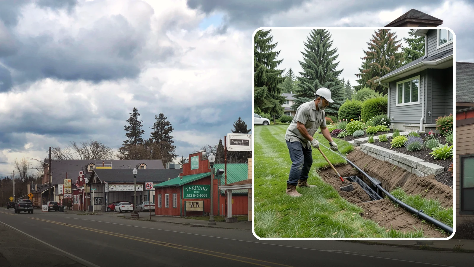 Footing Drain Installation in Roy, Pierce County, WA - We install perimeter footing drains around your foundation to collect subsurface water and keep it away from basement and...