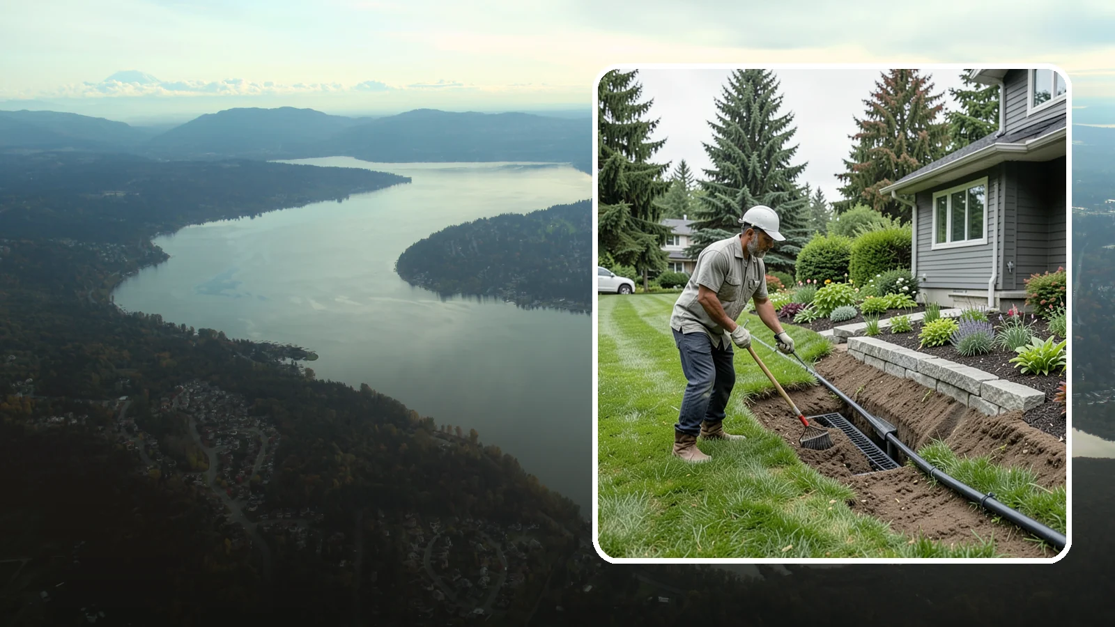 Footing Drain Installation in Sammamish, King County, WA - We install perimeter footing drains around your foundation to collect subsurface water and keep it away from basement and...