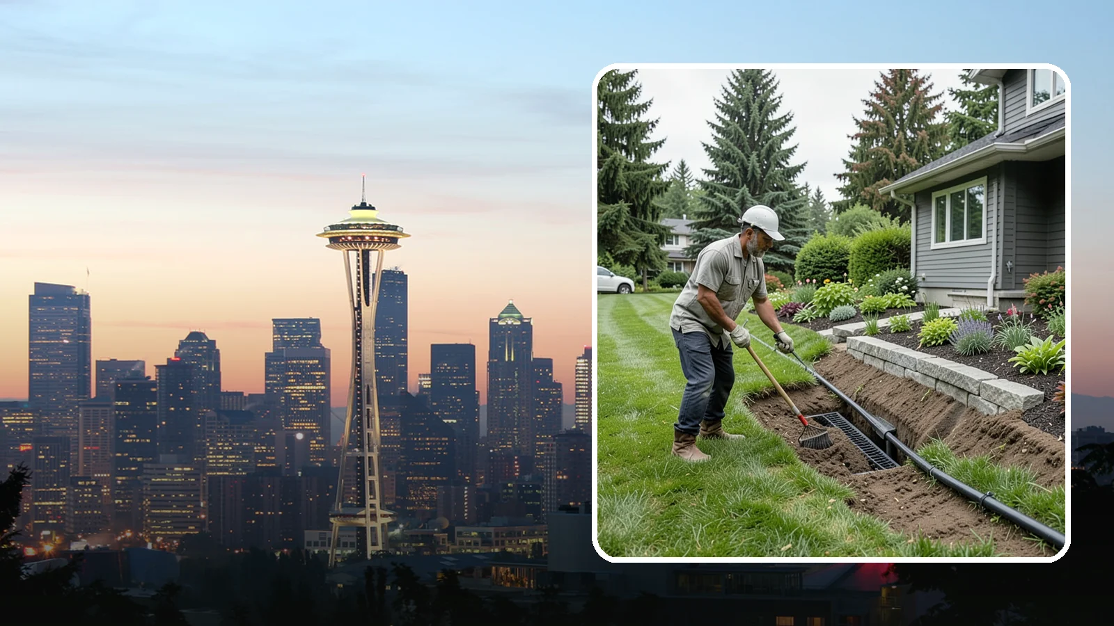 Footing Drain Installation in Seattle, King County, WA - We install perimeter footing drains around your foundation to collect subsurface water and keep it away from basement and...