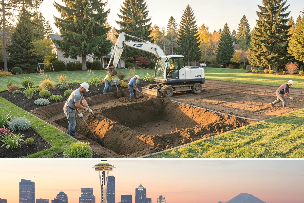 Footing Drain Installation in Seattle, King County, WA - Best scheduled in the drier summer season when deep foundation excavation stays stable and the work zone remains workable.