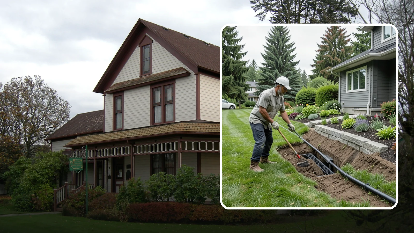 Footing Drain Installation in Sumner, Pierce County, WA - We install perimeter footing drains around your foundation to collect subsurface water and keep it away from basement and...
