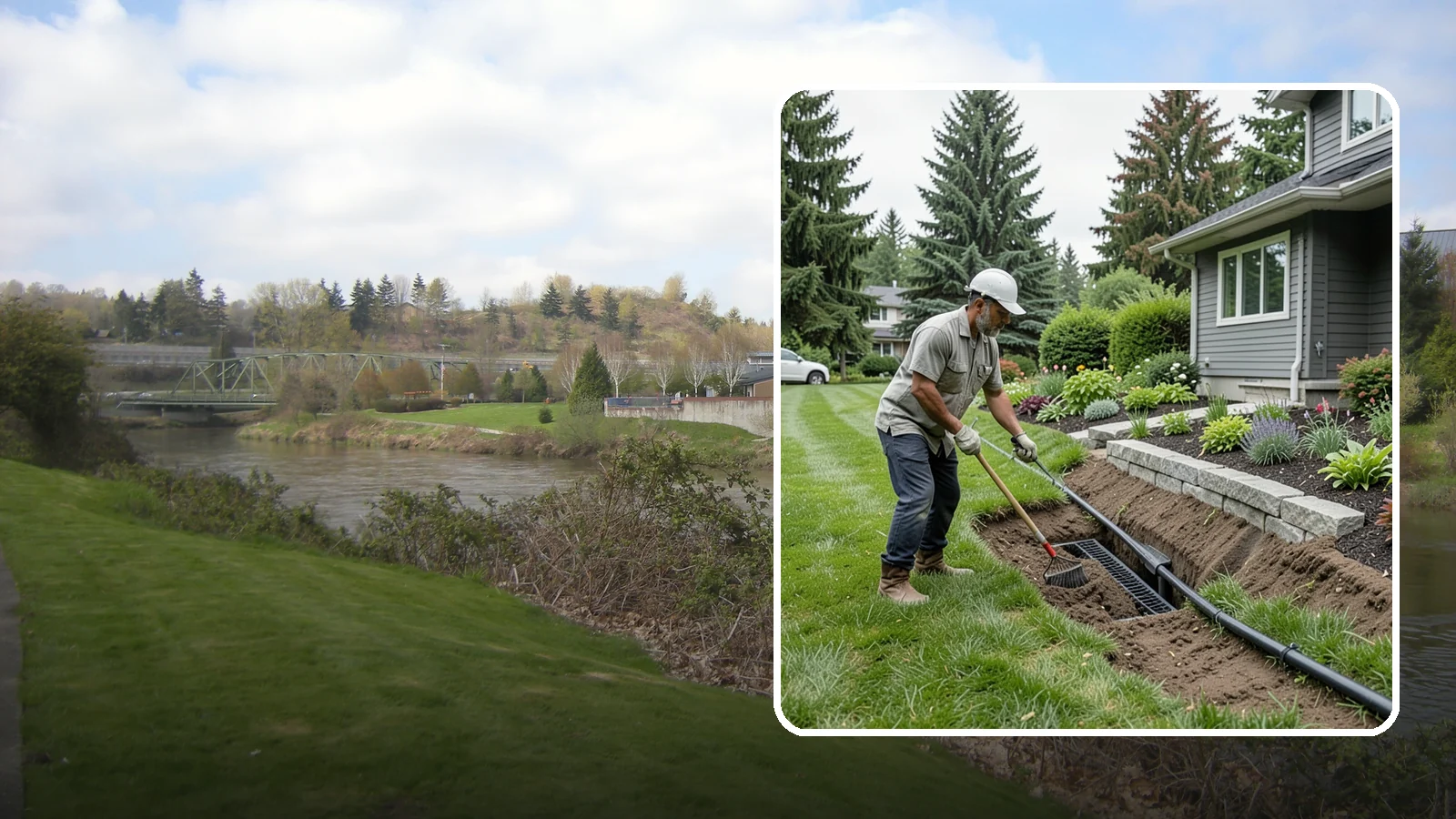 Footing Drain Installation in Tukwila, King County, WA - We install perimeter footing drains around your foundation to collect subsurface water and keep it away from basement and...