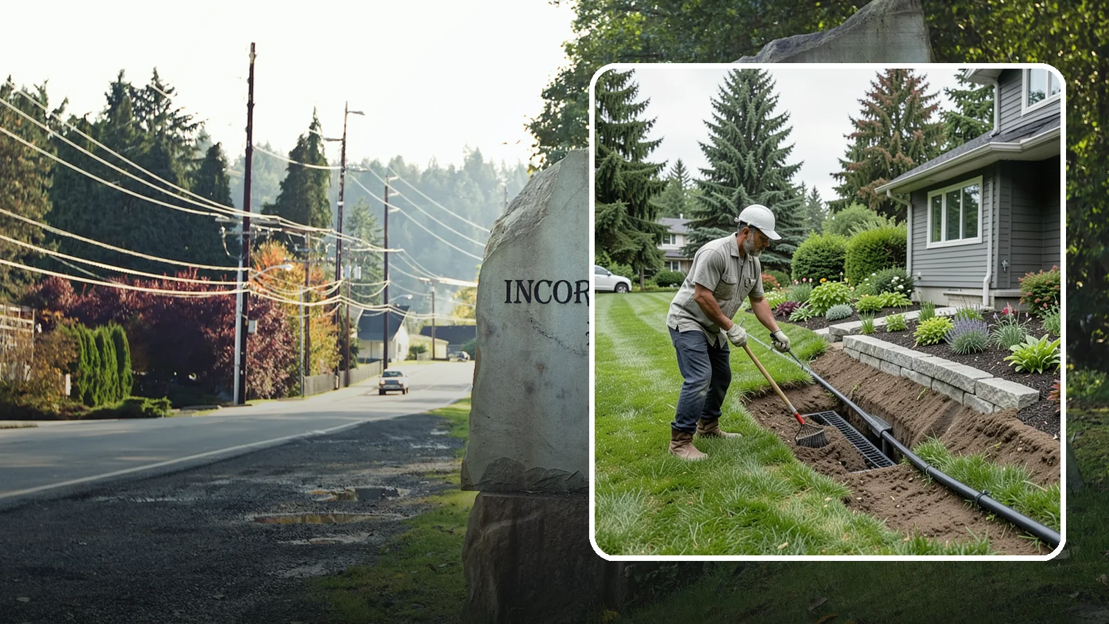 Footing Drain Installation in Wilkeson, Pierce County, WA - We install perimeter footing drains around your foundation to collect subsurface water and keep it away from basement and...