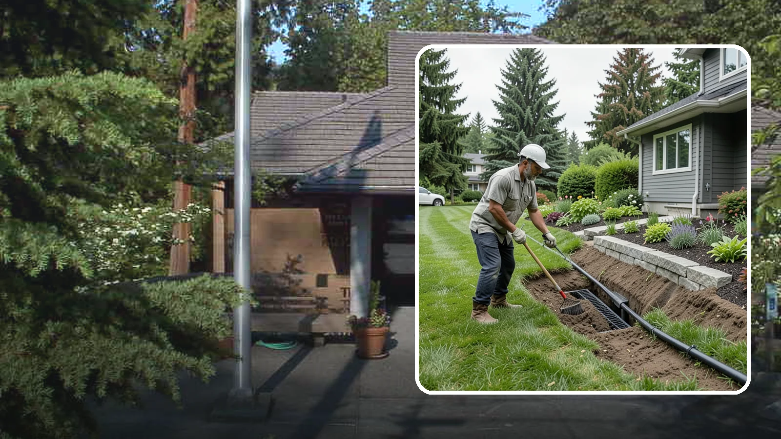 Footing Drain Installation in Yarrow Point, King County, WA - We install perimeter footing drains around your foundation to collect subsurface water and keep it away from basement and...