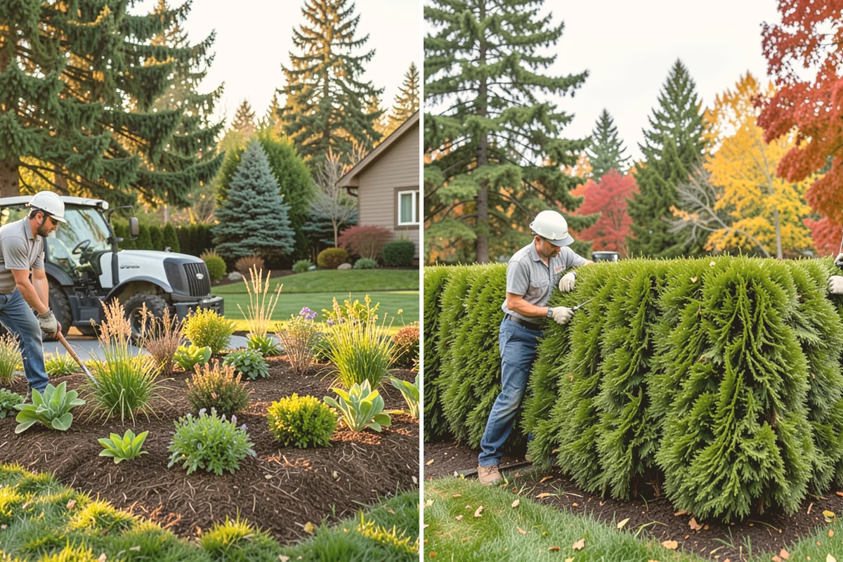 Formal Hedge Trimming in Algona, King County, WA - Set string lines and reference points for level cuts