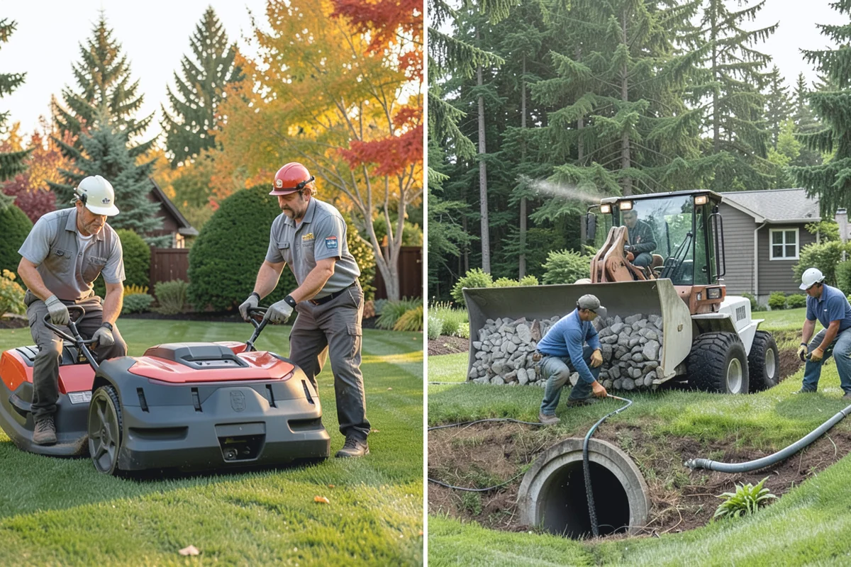 Formal Hedge Trimming in Bonney Lake, Pierce County, WA - Set string lines and reference points for level cuts