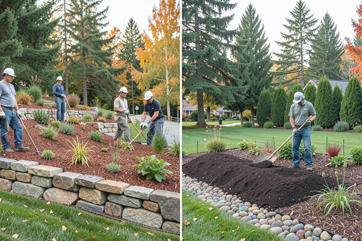 Formal Hedge Trimming in Buckley, Pierce County, WA - Set string lines and reference points for level cuts