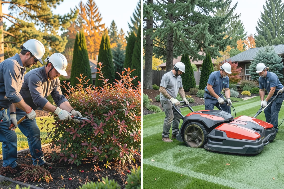 Formal Hedge Trimming in Darrington, Snohomish County, WA - Set string lines and reference points for level cuts
