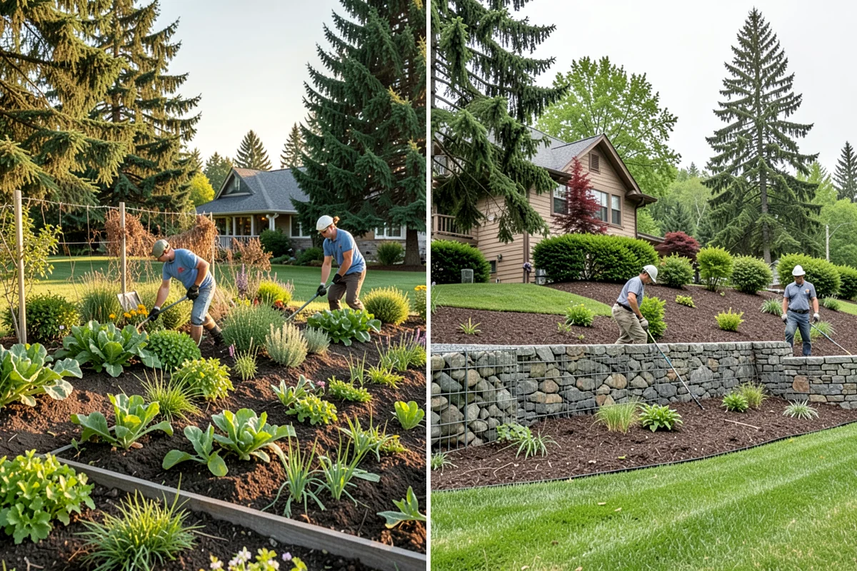 Formal Hedge Trimming in DuPont, Pierce County, WA - Set string lines and reference points for level cuts