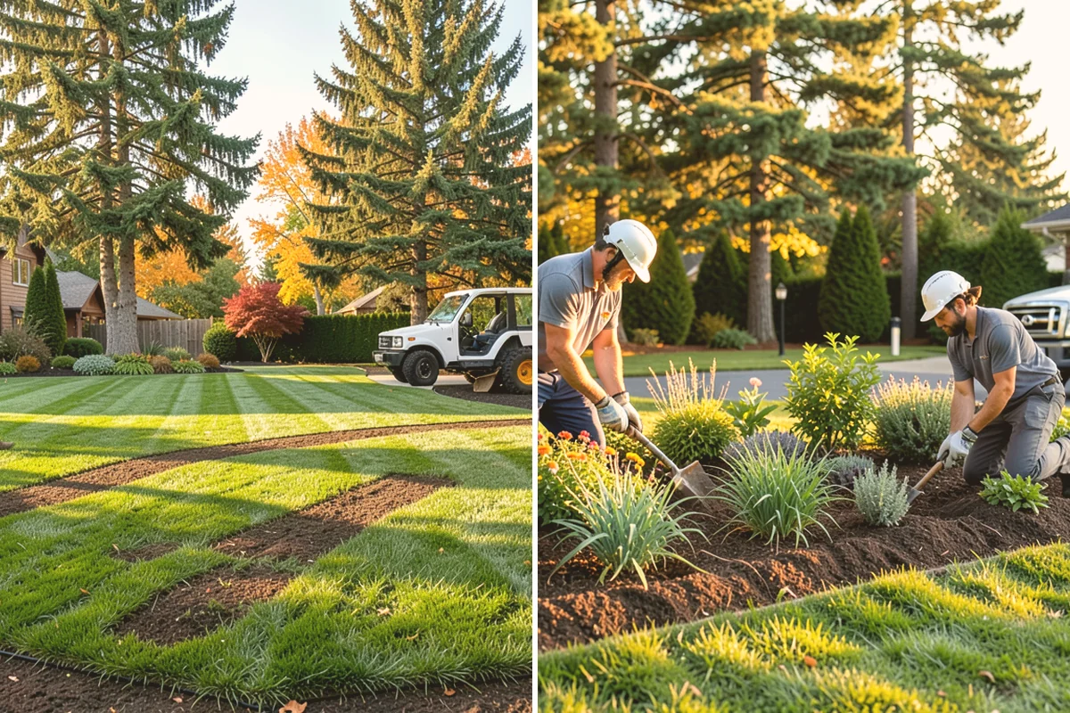 Formal Hedge Trimming in Eatonville, Pierce County, WA - Set string lines and reference points for level cuts