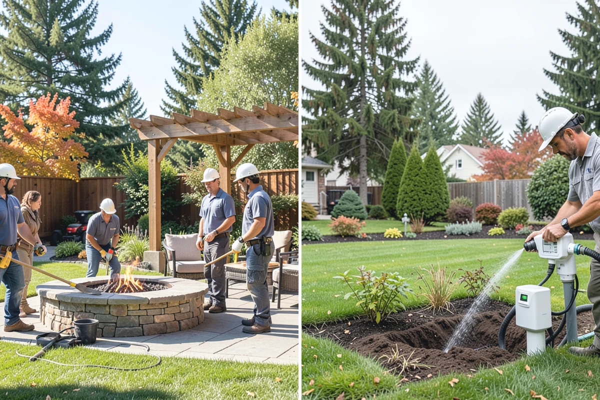 Formal Hedge Trimming in Hamilton, Skagit County, WA - Set string lines and reference points for level cuts