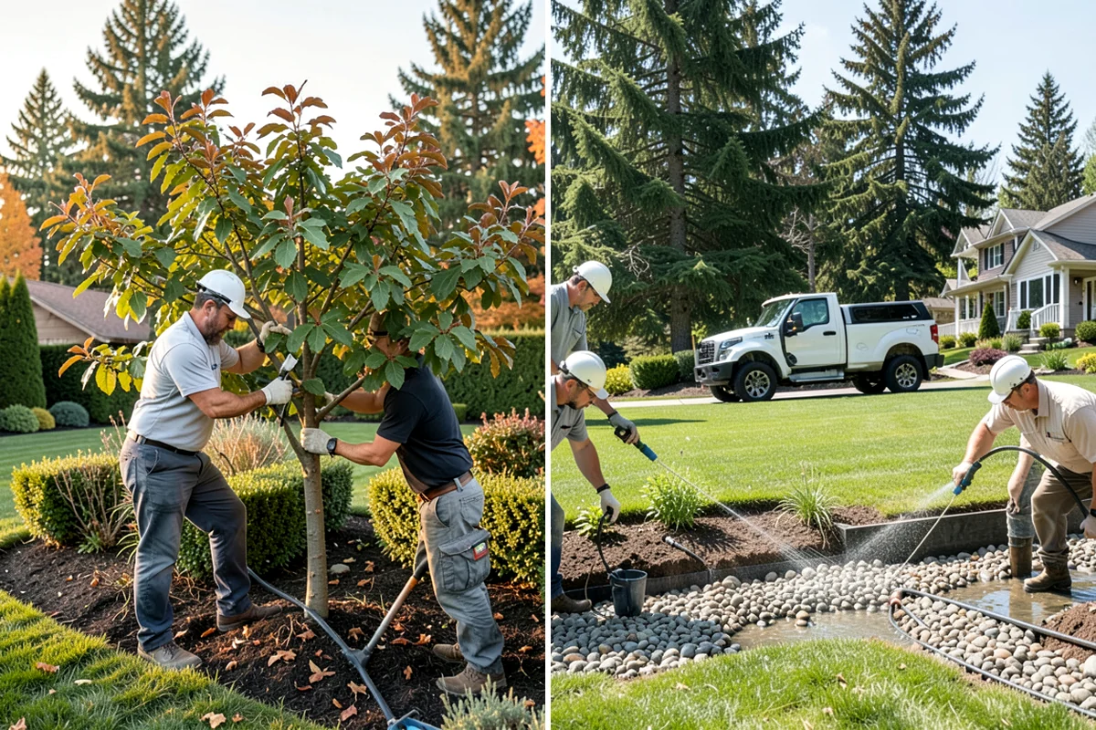 Formal Hedge Trimming in Hunts Point, King County, WA - Set string lines and reference points for level cuts