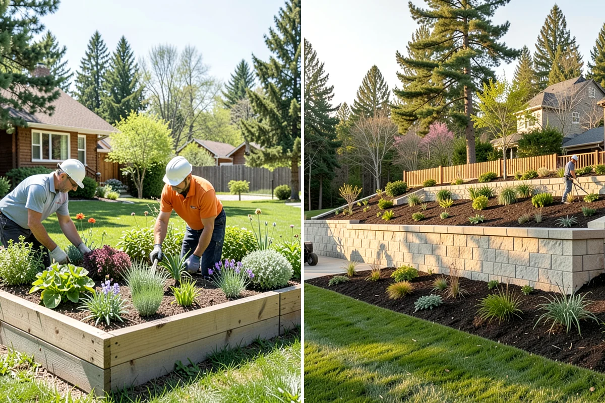 Formal Hedge Trimming in Lake Forest Park, King County, WA - Set string lines and reference points for level cuts