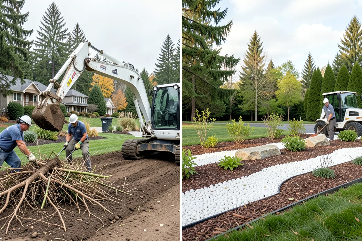 Formal Hedge Trimming in Lakewood, Pierce County, WA - Set string lines and reference points for level cuts