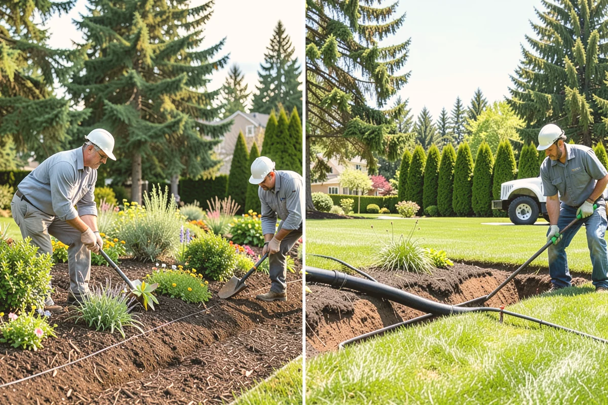 Formal Hedge Trimming in Langley, Island County, WA - Set string lines and reference points for level cuts