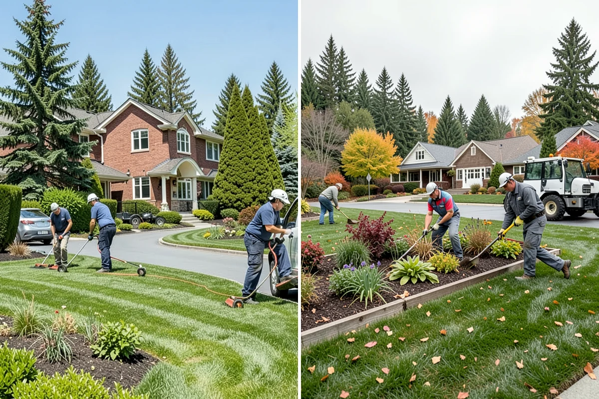 Formal Hedge Trimming in Maple Valley, King County, WA - Set string lines and reference points for level cuts