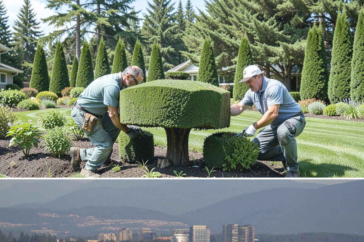 Formal Hedge Trimming in Medina, King County, WA - Shape in late spring and again in mid-to-late summer to keep formal lines crisp through the growing season.