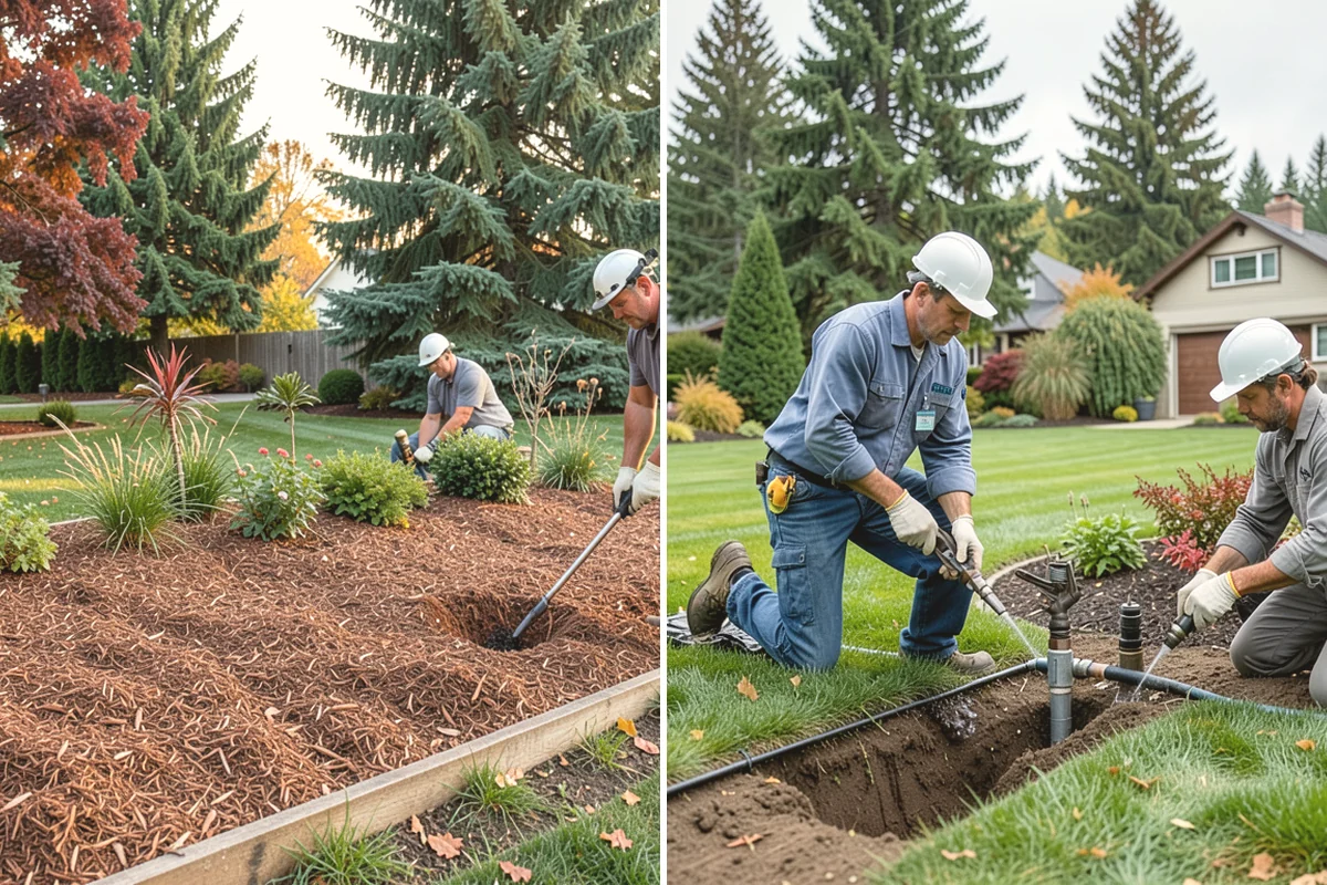 Formal Hedge Trimming in Mercer Island, King County, WA - Set string lines and reference points for level cuts
