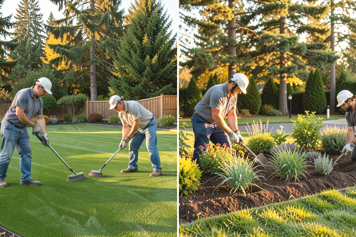Formal Hedge Trimming in Mill Creek, Snohomish County, WA - Set string lines and reference points for level cuts