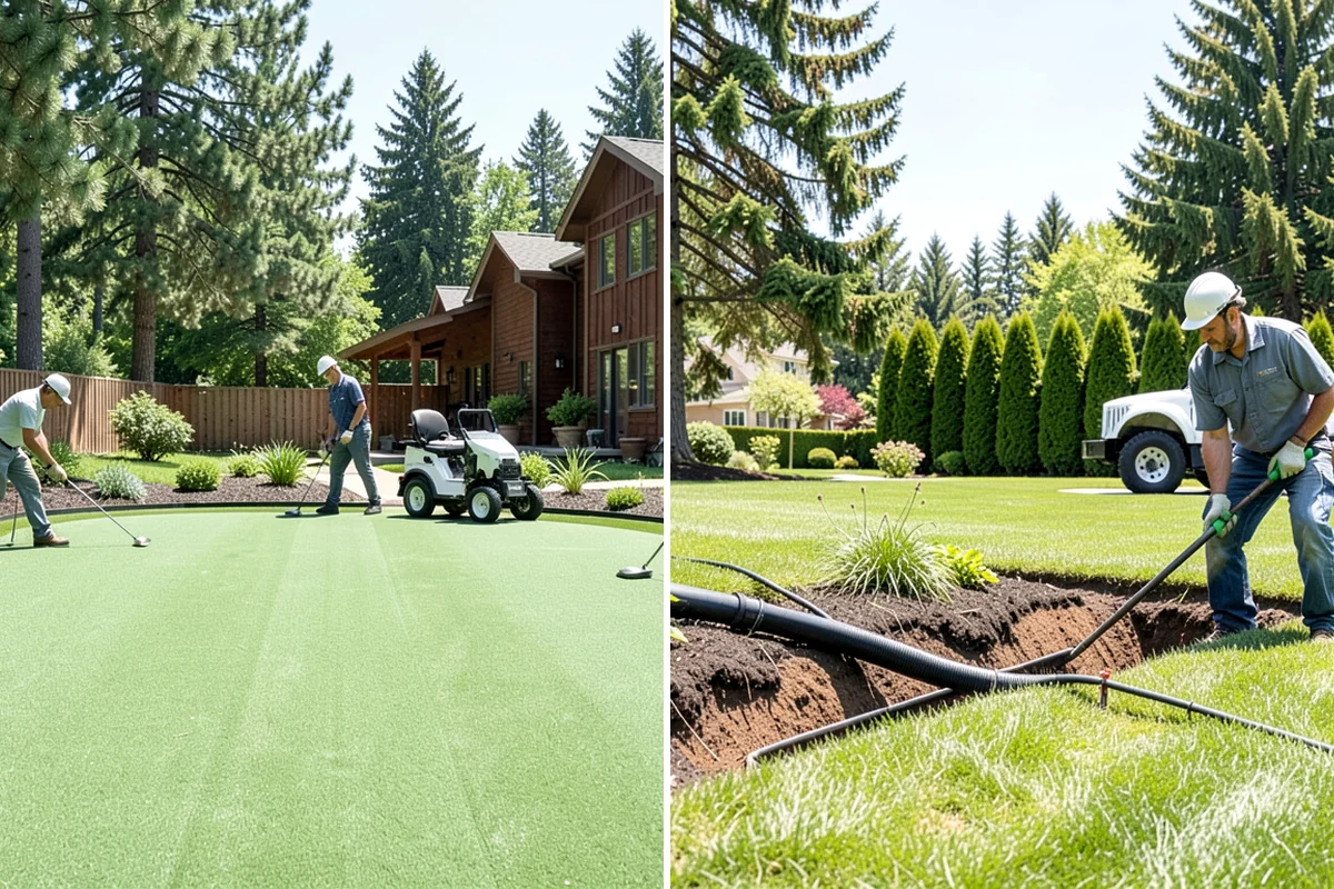 Formal Hedge Trimming in Normandy Park, King County, WA - Set string lines and reference points for level cuts