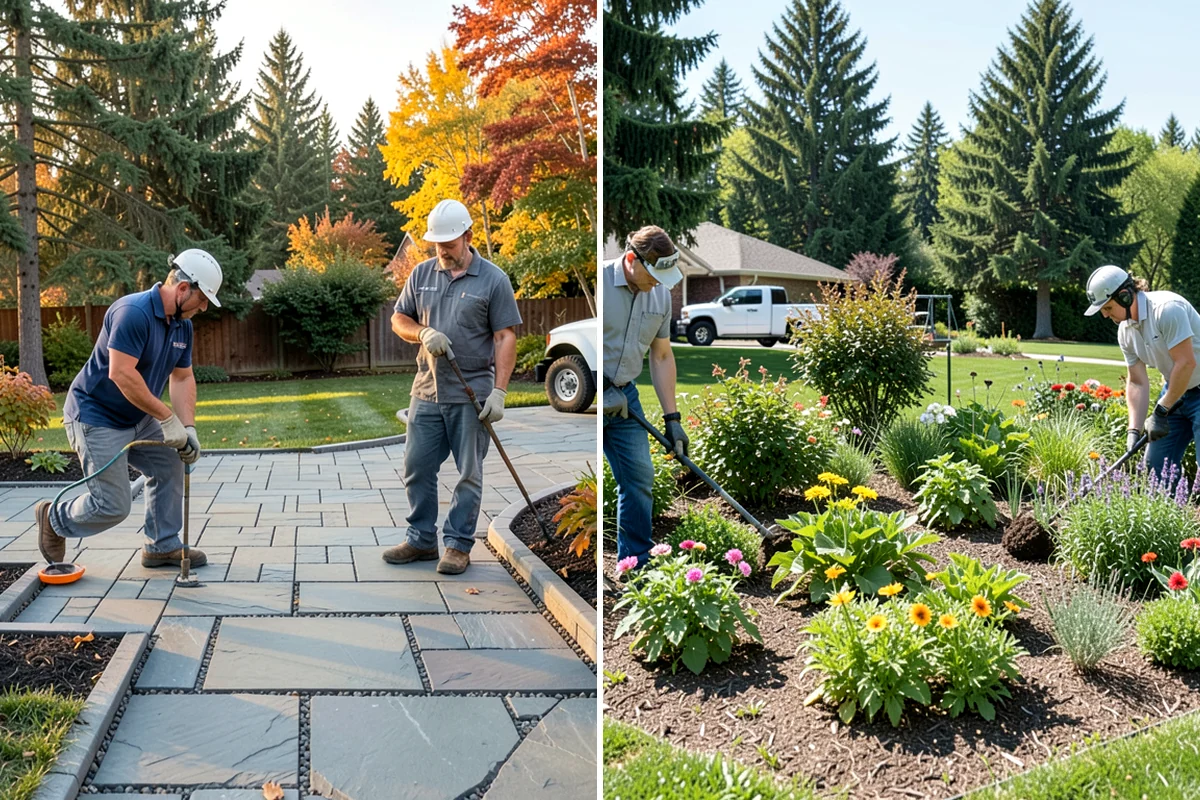 Formal Hedge Trimming in Puyallup, Pierce County, WA - Set string lines and reference points for level cuts