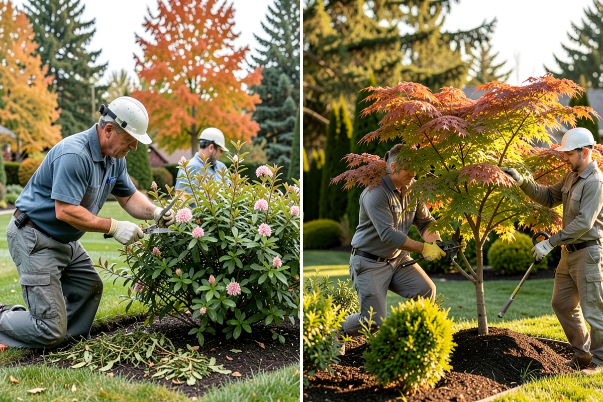 Formal Hedge Trimming in Shoreline, King County, WA - Set string lines and reference points for level cuts