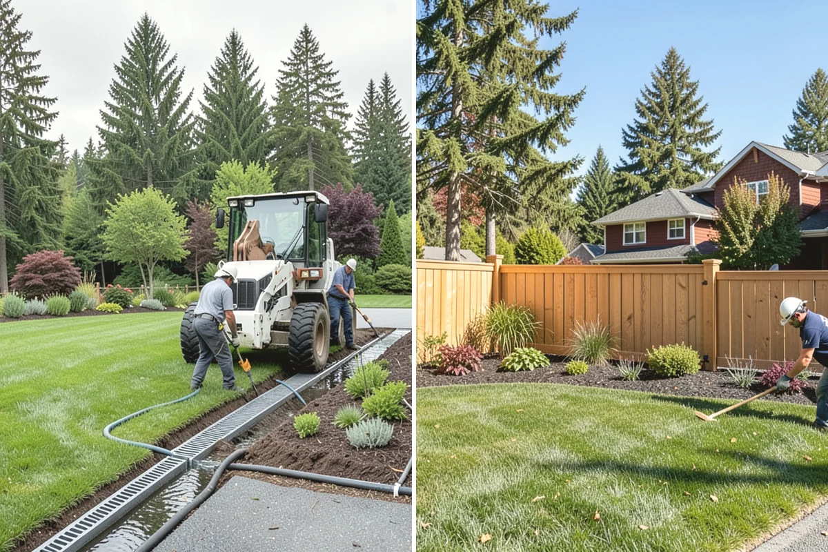 Formal Hedge Trimming in Steilacoom, Pierce County, WA - Set string lines and reference points for level cuts