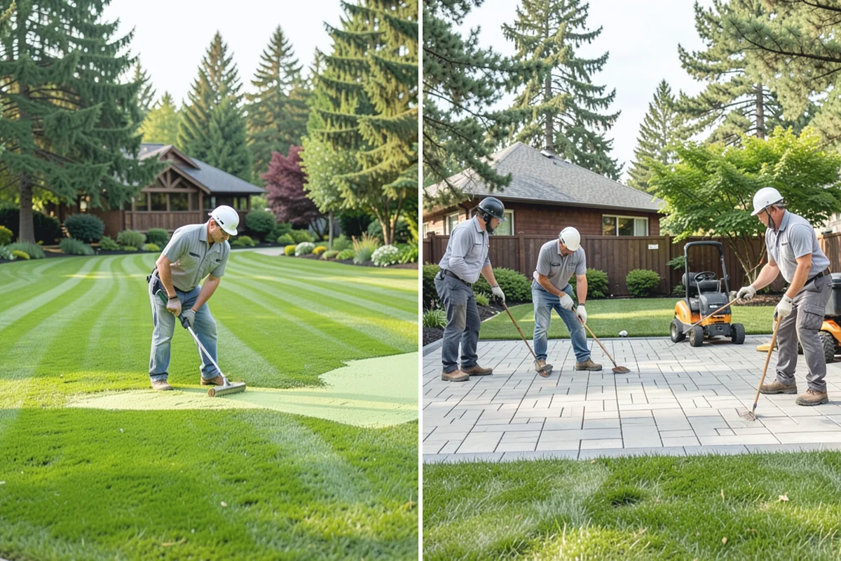 Formal Hedge Trimming in Sumner, Pierce County, WA - Set string lines and reference points for level cuts