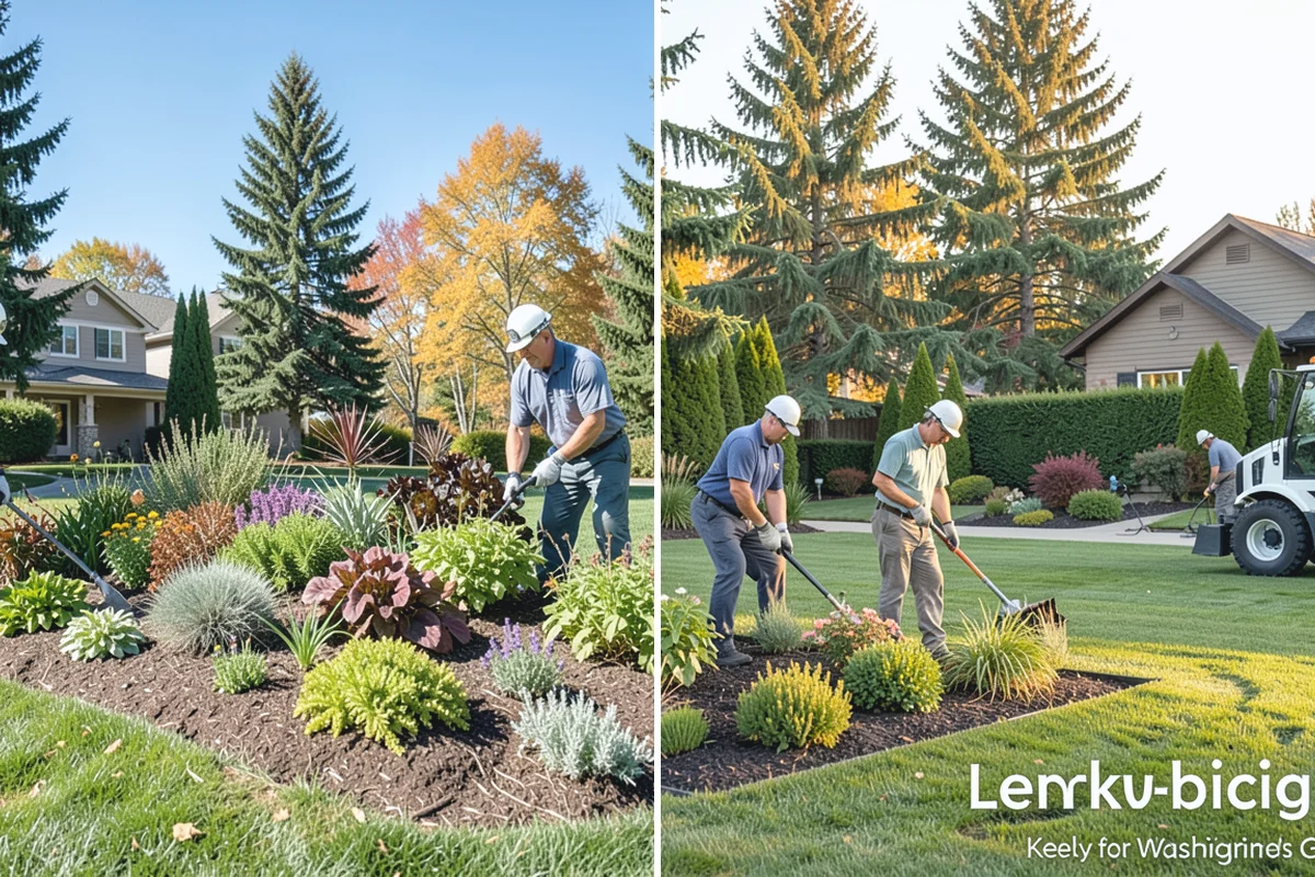 Formal Hedge Trimming in Woodinville, King County, WA - Set string lines and reference points for level cuts
